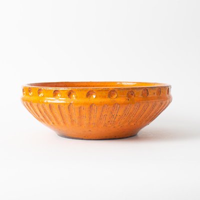 Belgian Orange Ceramic Bowl from Keramar, 1970s-IXK-1436426