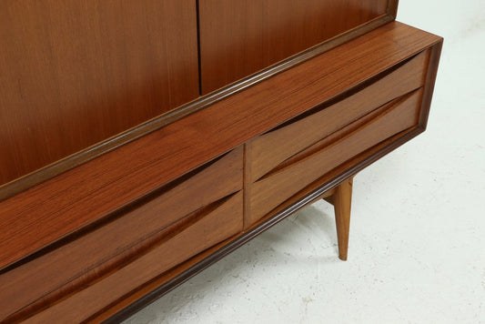 Belgian Paola Highboard in Teak by Oswald Vermaercke for V-Form, 1950s