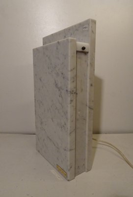 Belgian Square Carrara Marble Table Lamp by Camille Breesch, 1970s-AWL-1113475