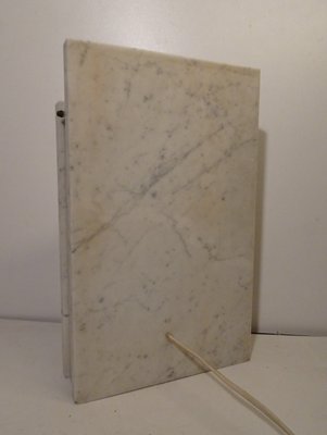 Belgian Square Carrara Marble Table Lamp by Camille Breesch, 1970s-AWL-1113475