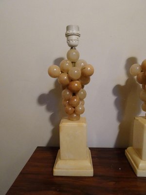 Belgium Lacquered Alabaster Grapes Table Lamps by Freddy Rensonnet, 1970s, Set of 2-AWL-1233913