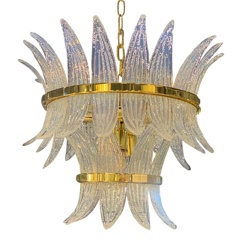 Belt Opalino Palmette Murano Glass Chandelier by Simoeng