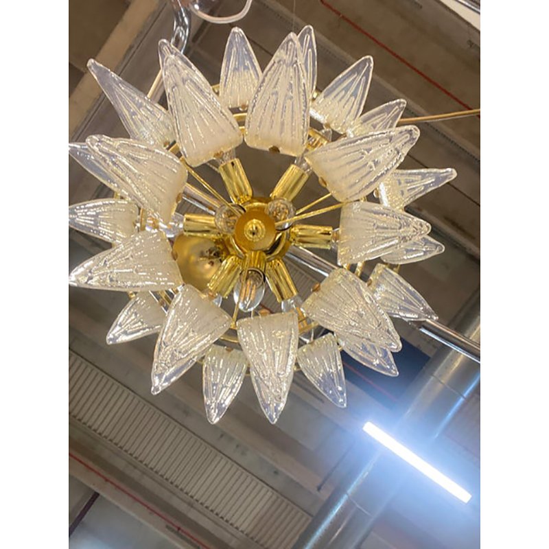 Belt Opalino Palmette Murano Glass Chandelier by Simoeng