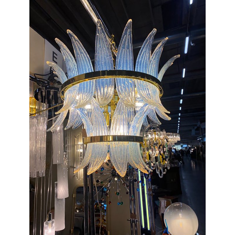 Belt Opalino Palmette Murano Glass Chandelier by Simoeng