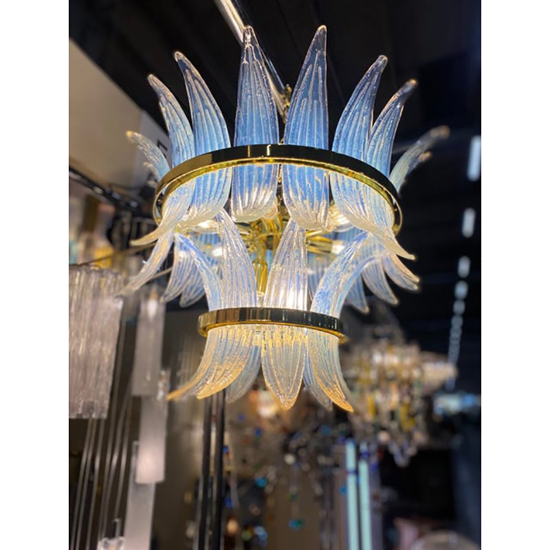 Belt Opalino Palmette Murano Glass Chandelier by Simoeng