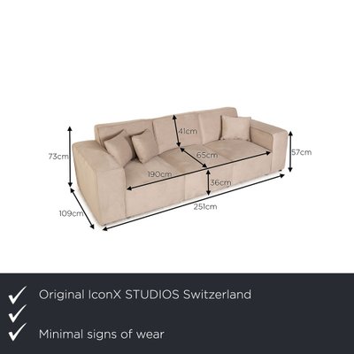 Beluga 4-Seater Sofa in Beige Velvet from IconX Studios-RQW-1748340