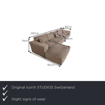 Beluga Corner Sofa in Velvet from IconX Studios-RQW-1748483