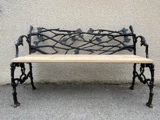 Bench in Cast Iron with Decor of Branches and Snakes, 1900-SDV-1335331