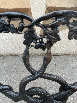 Bench in Cast Iron with Decor of Branches and Snakes, 1900-SDV-1335331