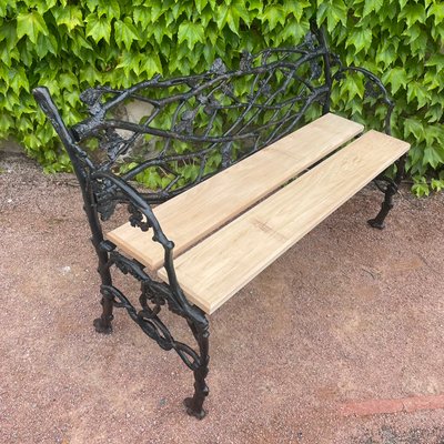 Bench in Cast Iron with Decor of Branches and Snakes, 1900-SDV-1335331