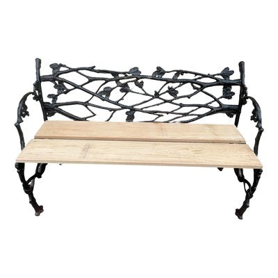 Bench in Cast Iron with Decor of Branches and Snakes, 1900-SDV-1335331