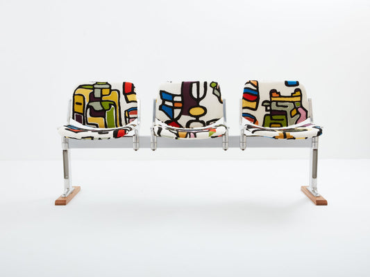 Bench in Pierre Frey Fabric by Giancarlo Piretti for Castelli, 1970s