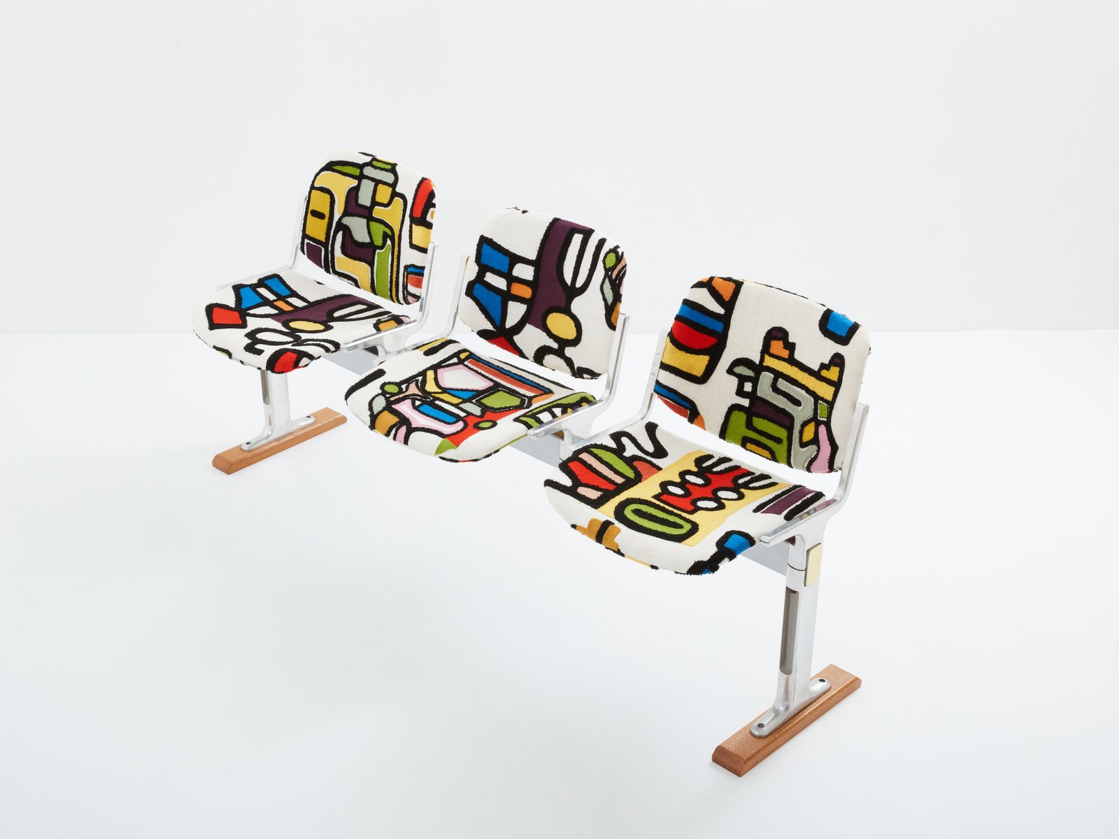 Bench in Pierre Frey Fabric by Giancarlo Piretti for Castelli, 1970s