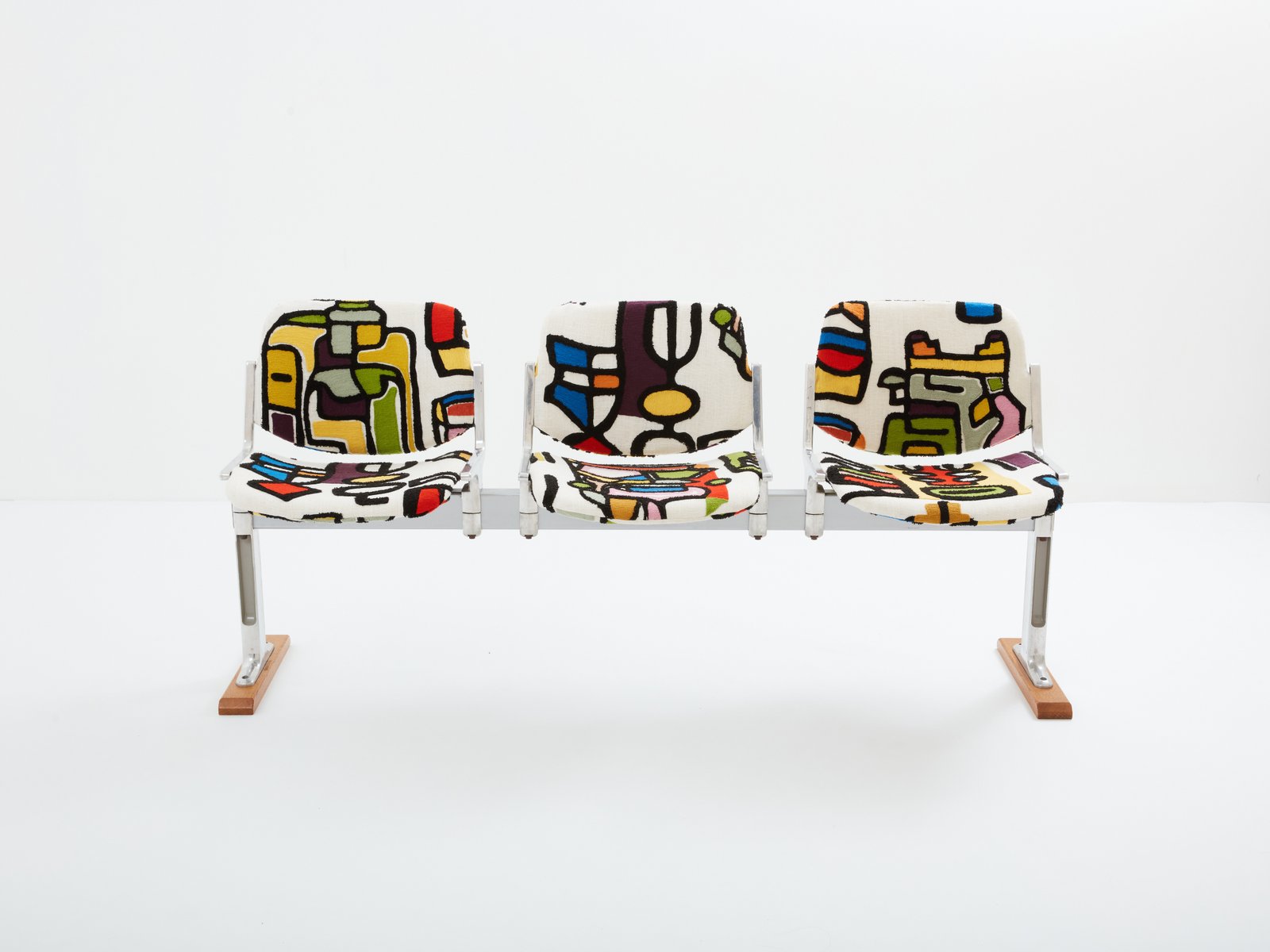 Bench in Pierre Frey Fabric by Giancarlo Piretti for Castelli, 1970s