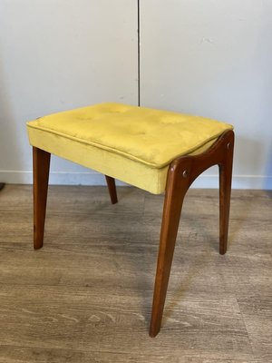 Benches with Cherry Wood Legs and Light Green Velvet, 1960s, Set of 2-XDW-1803355