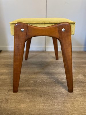 Benches with Cherry Wood Legs and Light Green Velvet, 1960s, Set of 2-XDW-1803355