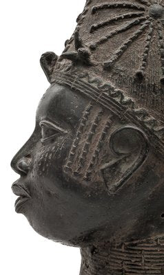 Benin Artist, Head of Queen Iyoba, 1930, Bronze-JCN-1703652