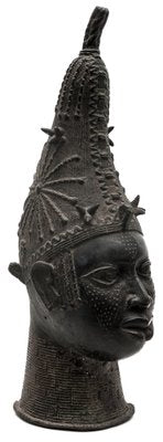 Benin Artist, Head of Queen Iyoba, 1930, Bronze-JCN-1703652