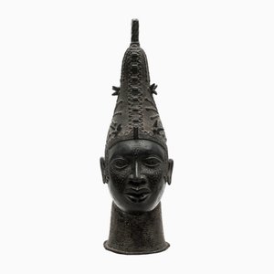 Benin Artist, Head of Queen Iyoba, 1930, Bronze-JCN-1703652