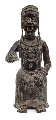 Benin Artist, L'Offrande de Cauris Statues, Bronzes, 1950, Set of 2-JCN-1740585