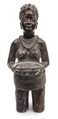 Benin Artist, L'Offrande de Cauris Statues, Bronzes, 1950, Set of 2-JCN-1740585