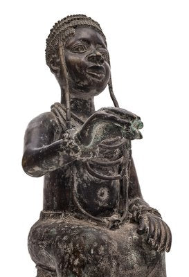 Benin Artist, L'Offrande de Cauris Statues, Bronzes, 1950, Set of 2-JCN-1740585