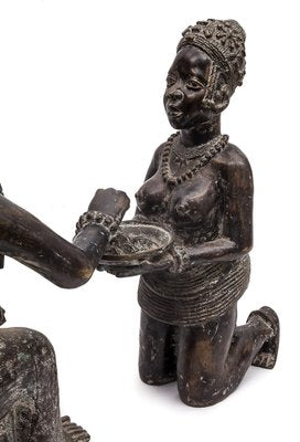 Benin Artist, L'Offrande de Cauris Statues, Bronzes, 1950, Set of 2-JCN-1740585