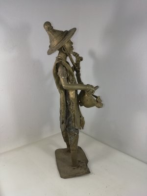 Beninese Brass Sculpture with Musician, 1950s-HNE-1768730