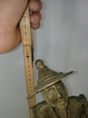 Beninese Brass Sculpture with Musician, 1950s-HNE-1768730