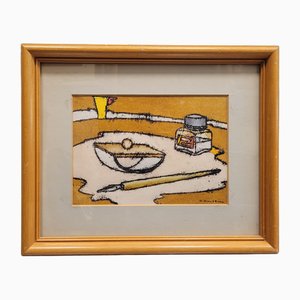 Benito Mauleón, Still Life of a Notary's Office, Engraving, 20th Century, Framed-NUC-1822610