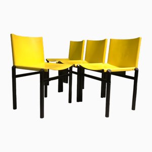 Bent Plywood Chairs by Afra & Tobia Scarpa for Molteni, 1980s, Set of 4-AAD-1972589