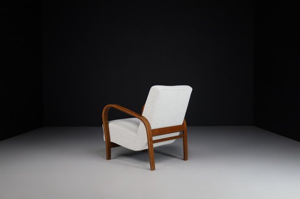 Bentwood and Bouclé Armchairs by Karel Koželka & Antonín Kropáček, 1940s, Set of 2-TRW-1797077