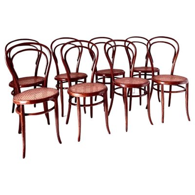 Bentwood and Cane Dining Chairs, Joseph Hofmann, Austria 1900s, Set of 8-TOI-1785487