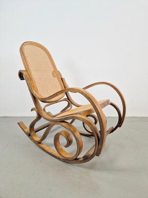 Bentwood and Cane Rocking Chair, 1970s-AXJ-2021935