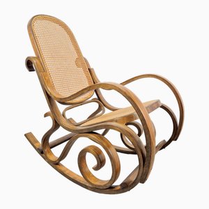 Bentwood and Cane Rocking Chair, 1970s-AXJ-2021935