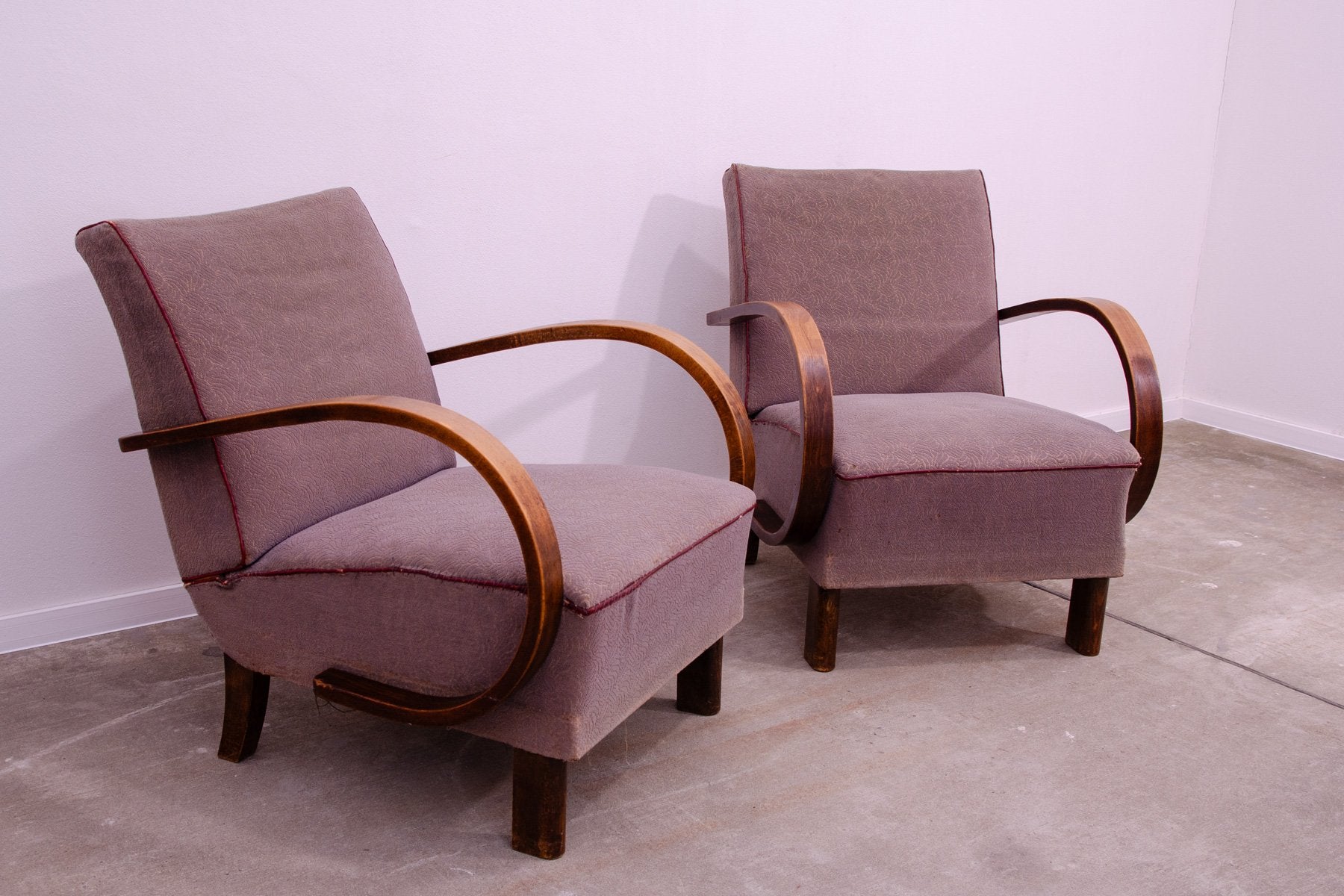 Bentwood Armchairs by Jindřich Halabala for Up Races, 1950s, Set of 2