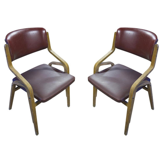 Bentwood Armchairs by Ludvík Volák for Wřevododnik Holešov, 1970s, Set of 2