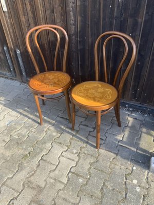 Bentwood Coffee House Chairs from Thonet, 1910s, Set of 2-NYZ-2018468