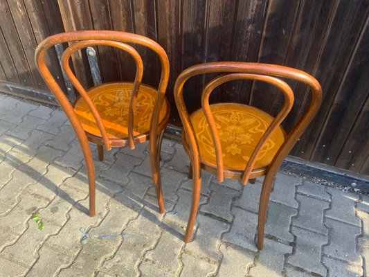 Bentwood Coffee House Chairs from Thonet, 1910s, Set of 2-NYZ-2018468