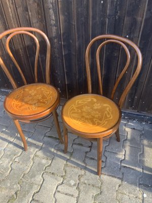 Bentwood Coffee House Chairs from Thonet, 1910s, Set of 2-NYZ-2018468