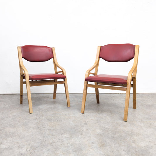 Bentwood Dining Chairs by Ludvík Volak for Drevopodnik Holesov, 1960s, Set of 2