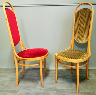 Bentwood Dining Chairs with High Backrests from Thonet, 1987, Set of 2-POM-841325