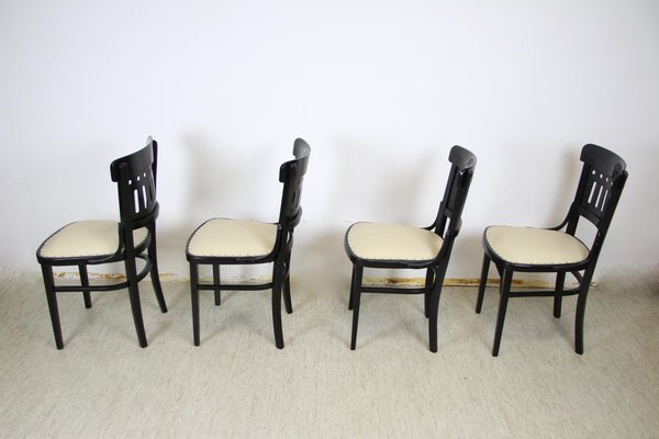 Bentwood Dining Table and Chairs by Otto Wagner for Thonet, Austria, 1910s, Set of 5-TQA-1322360