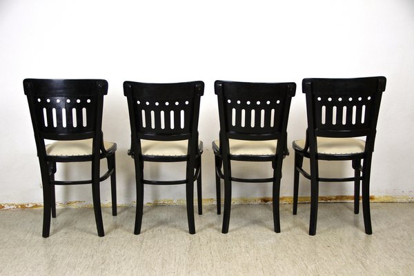 Bentwood Dining Table and Chairs by Otto Wagner for Thonet, Austria, 1910s, Set of 5-TQA-1322360