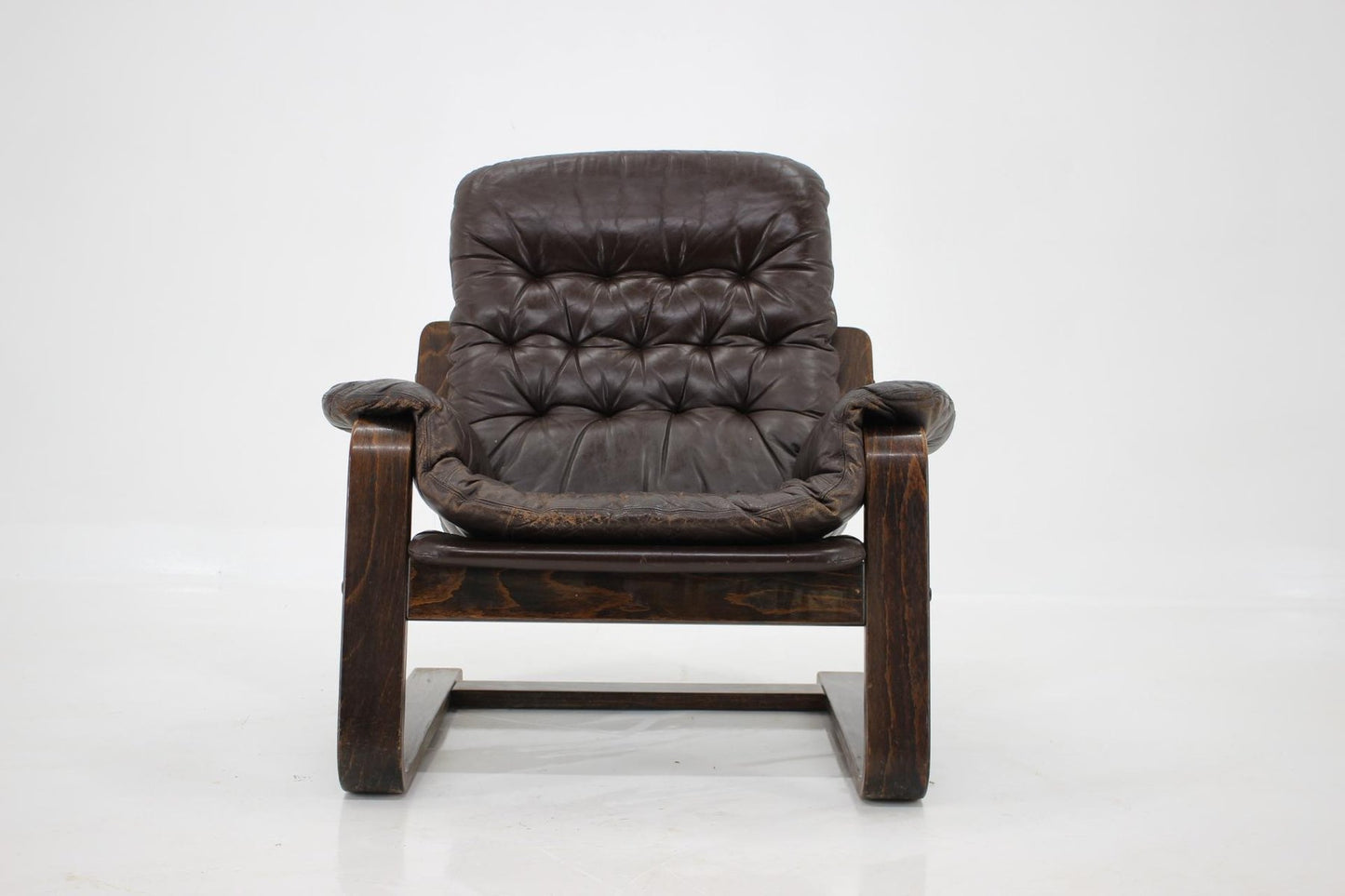 Bentwood & Leather Armchair from Westnofa, 1970s