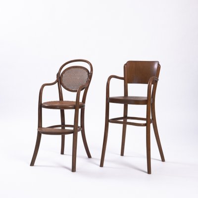 Bentwood Wicker Children's Chairs from Thonet, 1930s, Set of 2-NQU-1317054