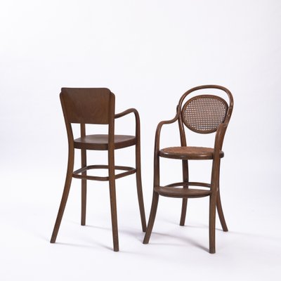 Bentwood Wicker Children's Chairs from Thonet, 1930s, Set of 2-NQU-1317054