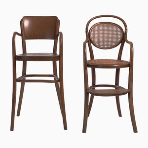 Bentwood Wicker Children's Chairs from Thonet, 1930s, Set of 2-NQU-1317054