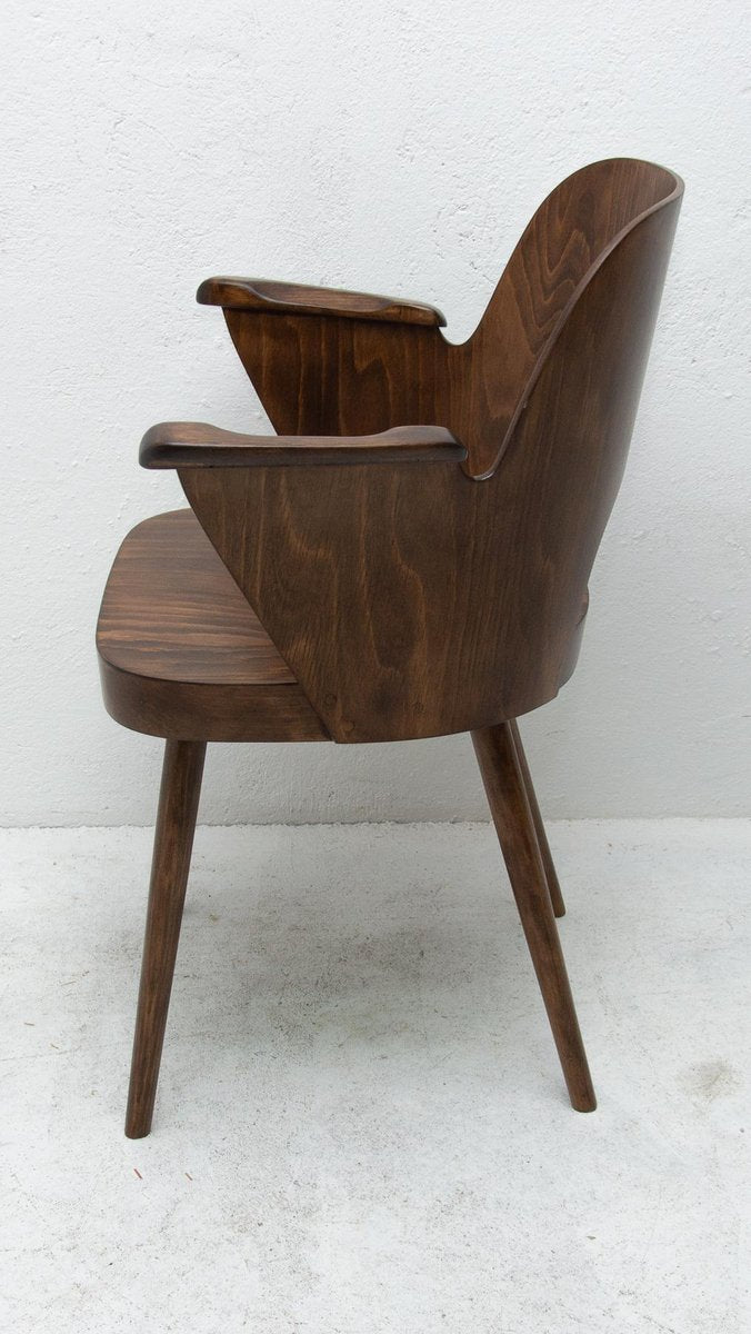 Bentwood Writing Desk Armchair by Radomír Hofman for Ton