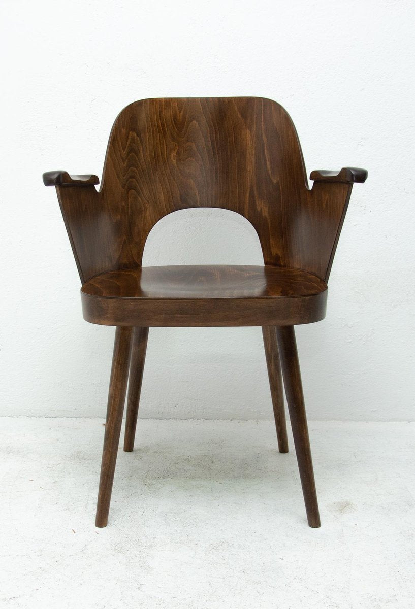 Bentwood Writing Desk Armchair by Radomír Hofman for Ton